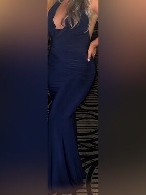 Club L London - ‘Milani’ Backless Cowl Neck Fishtail Maxi Dress